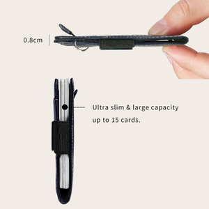 Portefeuille fin en cuir de qualité supérieure <span class=keywords><strong>Boman</strong></span>/OEM Fashion Minibook avec logo personnalisé, porte-carte AirTag, fermeture ouverte, RFID, pour hommes - Product Image 6