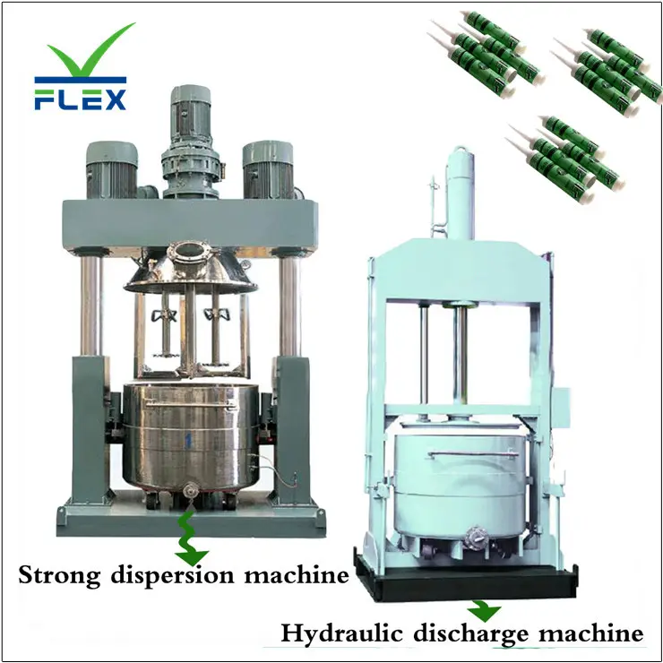 Línea de máquina de fabricación de sellador de silicona acético neutro/ácido/PU/RTV con fórmulas mezclador planetario máquina de dispersión fuerte