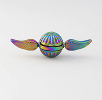 Fidget Spinner en métal en stock, modèle personnalisé, type pièce de monnaie, avec son, pour la décompression et le soulagement du stress, jouet à pousser, Ailes d'ange, Snitch dorée
