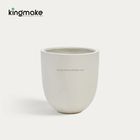 Pot & Planter Bunga FiberGlass Modern Tahan Air Ramah Lingkungan dengan Lubang Drainase, Pot Bunga Hotel untuk Taman Luar Ruangan