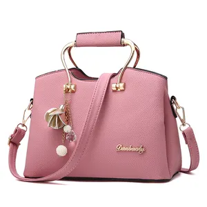 New Fashion PU Leather Ladies Hand Bags Women Tote Handbags With Flower Metal Ornaments