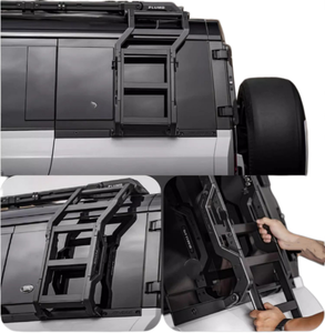 Kit complet de pièces de modification et d'amélioration pour Land <span class=keywords><strong>Rover</strong></span> Defender : Coque de clé de voiture style PLUMB modifiée, Plateforme de porte arrière, Barre de toit, Pare-chocs - Product Image 5