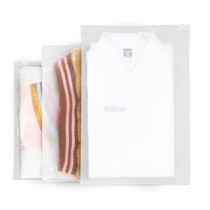 Custom Transparent Clothing Zipper Bags PE Rectangle Lightweight <b>Clothes</b> Organizer <b>Storage</b> Self Sealing Frosted Plastic - Product Image 2