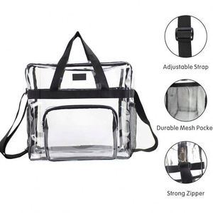 Large Capacity PVC Toiletry <b>Bag</b> Durable Crossbody Clear Tote <b>Bag</b> Stadium Approved Travel <b>Transparent</b> Duffel <b>Bag</b> With Custom Logo - Product Image 1