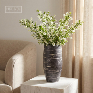 Vase décoratif <span class=keywords><strong>Merlin</strong></span> Living en céramique pour la maison, vase à fleurs, autres décorations d'intérieur, décorations d'hôtel, vente en gros de la fabrique de céramique de Chaozhou - Product Image 1