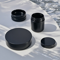 En stock 50 60 80 100 120 140 150 200 250 500 ml Pot cosmétique vide en plastique PET noir pour crème contenants d'emballage cosmétique