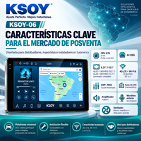 KSOY pemutar Multimedia mobil, layar mobil Multimedia Universal 9 inci 10 inci Android 16 6 + 128G FM RDS 4G LTE WiFi 6 DSP USB 8 Core 360 kamera