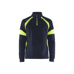 BLAKLADER - 355011588933XXXL Sudadera con paneles de alta visibilidad Azul marino/Amarillo-EAN 7330509775288 WORK HOODIES - Product Image 1