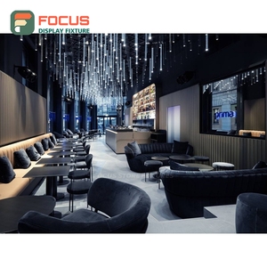 Freestanding Coffee Display Cabinet Laminate Wood Finish LED <b>Shelf</b> Display Storefront Coffee Cabinet - Product Image 4