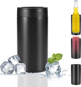 Bouteille isotherme personnalisable avec logo, 4-en-1, en acier inoxydable, 16 oz, pour canettes, bière froide, boissons, fêtes, camping, extérieur - Product Image 1