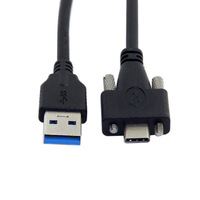Conector de Alimentación USB Tipo C Macho para Montaje en Panel, Personalizado, con Contactos de Bronce de 3A y Bloqueo por Tornillo