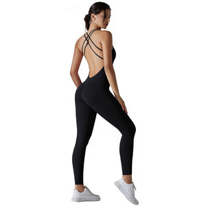 Combinaison de gymnastique pour femmes sans couture personnalisée combinaison de yoga une pièce pour l'entraînement, le fitness et la course à pied combinaisons et combinaisons de sport OEM ODM - Product Image 3