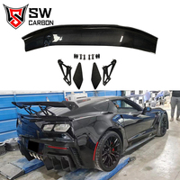 Kit carrosserie en fibre de carbone pour Chevrolet Corvette C7 2013-2019 avec lèvre avant, jupes latérales, diffuseur arrière et spoiler – Pièces automobiles