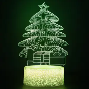 Giáng sinh 3D ánh sáng ban đêm lễ hội bầu không khí ánh sáng Acrylic ánh sáng đầy màu sắc đèn bàn nhỏ