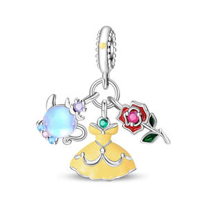 Fabricant en gros plaqué argent bricolage licorne princesse Clown grande roue pendentif Bracelet mode Zircon pour bijoux à breloques - Product Image 5