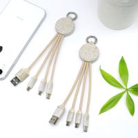 Câble de charge et de données USB tressé 4-en-1 pour Android, charge rapide 5A, câble de téléphone TPE avec support, logo personnalisé, vente en gros OEM