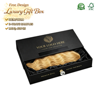 Cajas para Pelucas Plegables, Impermeables, Hechas con Materiales Reciclados Ecológicos, Empaque de Lujo para Cabello, para Viaje y Almacenamiento, Reutilizables, con Lámina Dorada de 2mm