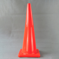 Cône de signalisation routière en PVC souple multi-usages de 90 cm, hautement réfléchissant