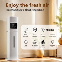 Humidificateur d'air domestique sur pied grande capacité à ultrasons avec purification UV, machine à brouillard, norme européenne, 36 dB, avec minuterie