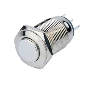 Universal Self-Locking High Quality 3Pin Raised Round Head 1NO1NC 16mm Latching 3A 250VAC Waterproof Push Button Switch