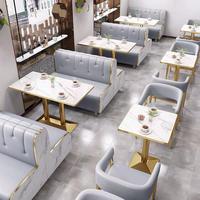 Usine Café Meubles Café Restaurant Tables et Chaises Marbre Motif Contreplaqué Table Restaurant stand canapé En Gros