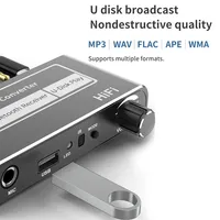 Récepteur audio D200 DAC HIFI 5.2 en alliage d'aluminium, convertisseur numérique-analogique coaxial, prise 3,5 mm AUX RCA, microphone, lecteur de clé USB, stéréo