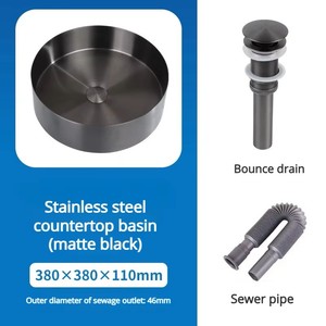 Pia de Banheiro Redonda de Aço Inoxidável 304 de Alta Qualidade Personalizada para Hotel, Cuba Única, Sem Torneira - Product Image 6