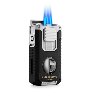 Encendedor <span class=keywords><strong>de</strong></span> Cigarros 5 en 1 en Forma <span class=keywords><strong>de</strong></span> V <span class=keywords><strong>con</strong></span> 3 Llamas Directas, Soporte Inflable para Cigarros, Encendedor Multifunción - Product Image 1
