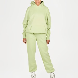 TKAN704 OEM Wholesale Unisex Hoodie Tracksuit Custom Logo Solid Pattern Jogger Track Sweat <b>Suits</b> Women Casual Blank Sweatsuits - Product Image 5