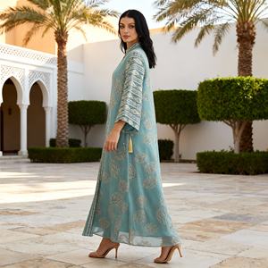 Robe Abaya de qualité supérieure, design élégant et personnalisé pour les femmes musulmanes, pour les mariages, les fêtes et les événements du soir - Product Image 4