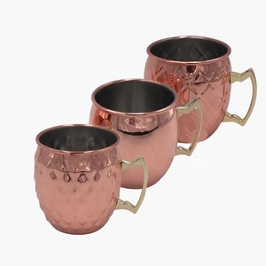 Moscow mule 500ml copper drinking mugs solid stainless steel moscow mule <span class=keywords><strong>beer</strong></span> cup mug set - Product Image 1