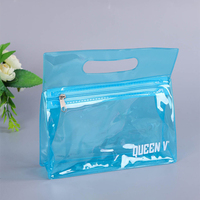 Sac de Rangement Cosmétique Portable Pliable Personnalisé en PVC, Sac Ziplock Transparent de Voyage en EVA