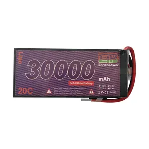 High energy density rechargeable solid state lipo battery 22.2v 30000mAh 20c 6s for Fixed Wing Uav