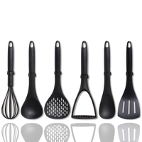 Utensílios de cozinha domésticos, conjunto de 6 peças, preto, preço de fábrica, nylon, ferramentas de cozinha, com boa embalagem