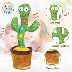 Divertente peluche wrigle And Singing Toy Doll registrazione elettrica Talking Dancing Cactus Toys