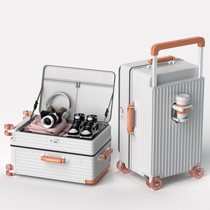 <strong>Large</strong> Thick PC Expandable Luggage <strong>Suitcase</strong> with Wide Handle Deep Storage Side Opening Portable <strong>Light</strong> Weight Durable Travel Case - Product Image 1