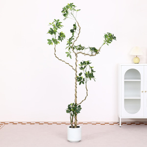 ต้นไม้จำลองสีเขียวต้นเป็ดไม้ไฟไฮเอนด์หรูหราในร่มห้องนั่งเล่นกระถางปลูกต้นไม้ขนาดใหญ่บอนไซ - Product Image 2