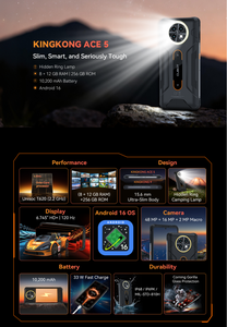 Nuevo Teléfono Inteligente Robusto Cubot KingKong ACE 5 Original, Batería de 10200 mAh, Android 16, 8 GB de RAM, 256 GB de ROM, Pantalla de 6.745 Pulgadas, NFC - Product Image 4