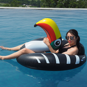 ห่วงยางเป่าลม PVC รูปนกทูแคนสีดำ ของเล่นน้ำสำหรับผู้ใหญ่ ของเล่นสระน้ำกลางแจ้ง - Product Image 3