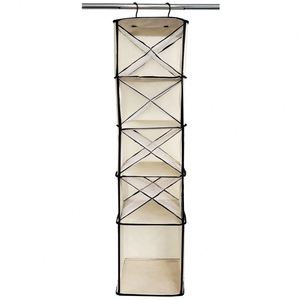 Nouveau <span class=keywords><strong>design</strong></span> suspendu placard organisateur stockage 5 étagères séparables placard étagères de rangement avec maille poche vêtements - Product Image 2