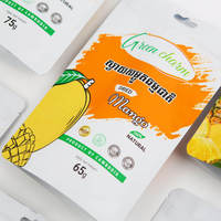 Sachet en plastique sur mesure à fermeture éclair pour mangue sèche sacs d'emballage de collation de fruits secs
