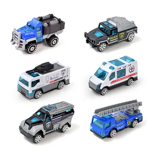 لعبة سيارة شرطة معدنية صغيرة ، نموذج سبيكة صغيرة ، ألعاب دييكاست للأطفال ، 1\ 64