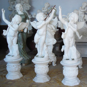 Statua di Angelo <span class=keywords><strong>Venere</strong></span> a Grandezza Naturale in Marmo Bianco Naturale Intagliata a Mano per Decorazione Esterna del Giardino - Product Image 3
