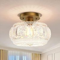 Plafonnier en verre et fer de style nordique vintage Seeky, à montage en surface, pour salons, salles à manger - Éclairage à CRI 90+