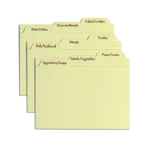 Kitchens Recipe Card Box Tab Divider Set for 4x6 Recipe Cards