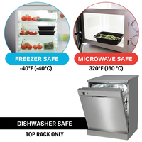 1000ml BPA-freie Bento-Lunchboxen, Einweg-Mahlzeitvorbereitungs-Lebensmittelbehälter mit Deckeln, Mikrowellengeeignet, Ohne Fächer