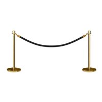 Barrière de contrôle de foule en acier inoxydable avec poteau doré et corde rouge pour exposition muséale