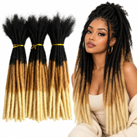 Extensions de dreadlocks 100 % cheveux humains, faits à la main, style afro kinky, extensions de locs en vrais cheveux humains