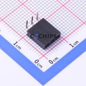 DW254W-11-03-85 Pin Socket Bent Lead Through Hole,P=2.54mm Connector 1x3P 2.54mm Square Hole Right Angle Insert - Product Image 1