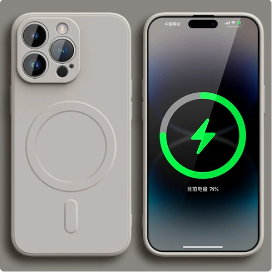 Liquid Silicone Wireless Charge Magnetic Case for iPhone 15 14 Plus 13 12 11 Pro X XR XS Max 7 8 Soft Cover